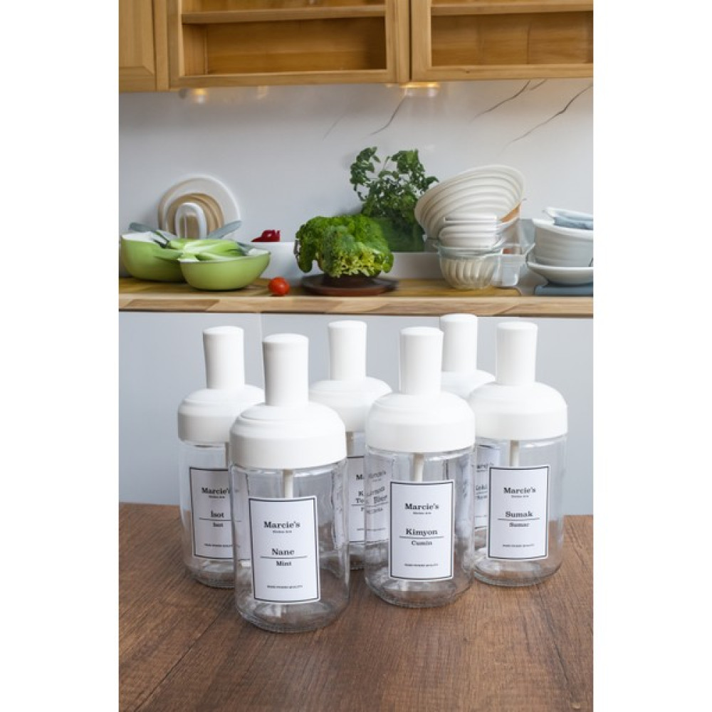Marcie's Baharat Seti Kendinden Kaşıklı Cam Beyaz Renk 6'lı 314 cc - 314 ml Baharat Setleri & Baharatlıklar Fiyatı