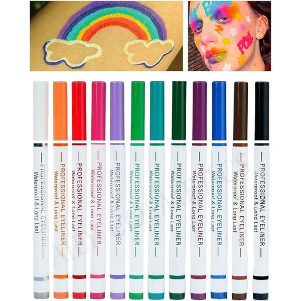Mardinal 12'Li Renkli Eyeliner & Pen 12 Color Eyeliner Eyeliner Fiyatı