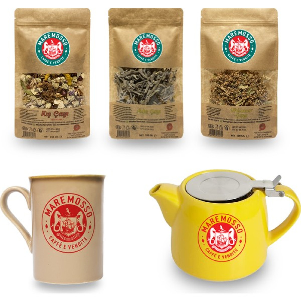 Mare Mosso Çay Demleme Seti - Demlik+Kupa+3 Paket Bitki Çayı Çay / Çaydanlık Setleri Fiyatı