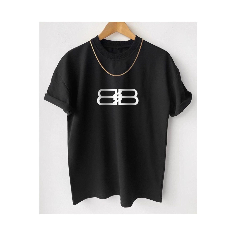 MARECASH Bb Baskılı Oversize T-shirt Large Beden Bayan T-shirt Fiyatı