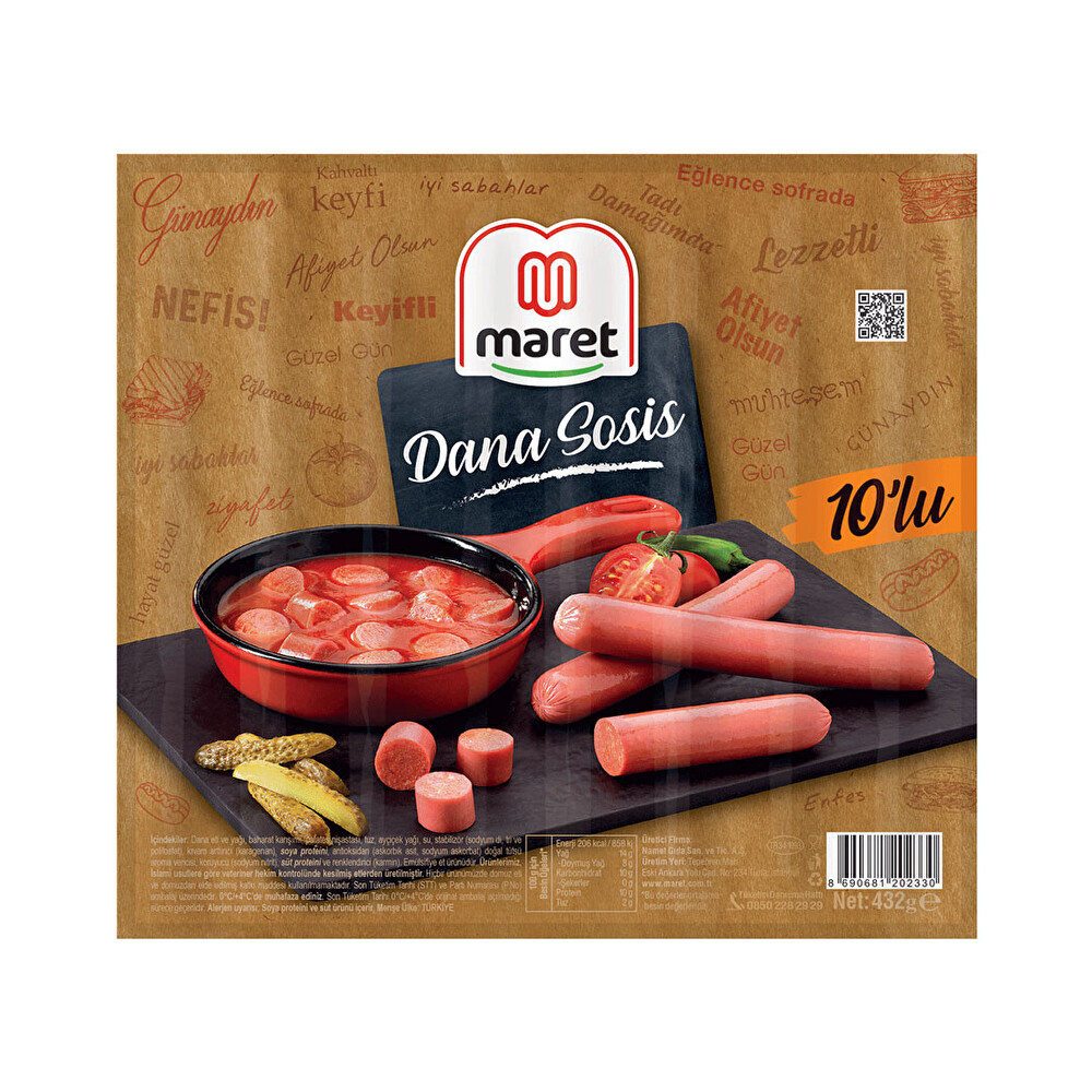 Maret 10'lu Soyulmuş Sosis 432 G Şarküteri Fiyatı