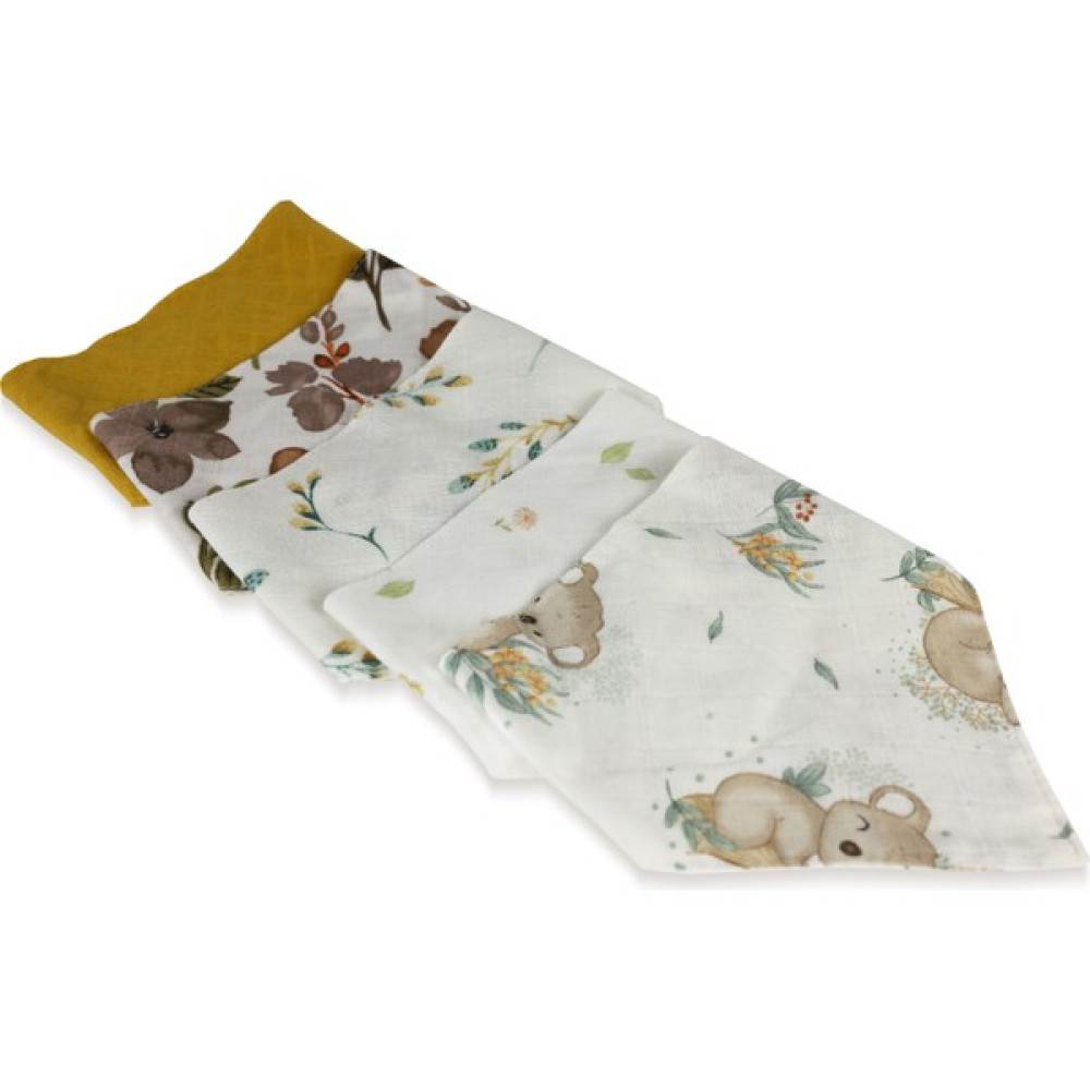 Marf Life Çift Kat Müslin Kumaş Bebek Önlük/fular/yakalık 5'li Set/desenli - 0 - 2 Yaş - Renkli Mama Önlüğü Fiyatı