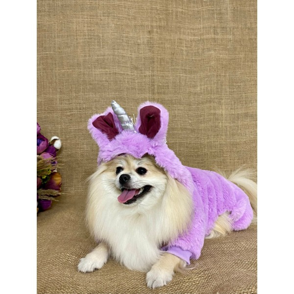 Maria Pet Fashion Unicorn Şapkalı Köpek Kıyafeti Tulumu/unicorn Peluş Lila Tulum/peluş Tulum/kedi Köpek Kıyafeti - 4 Oto Boyaları Fiyatı