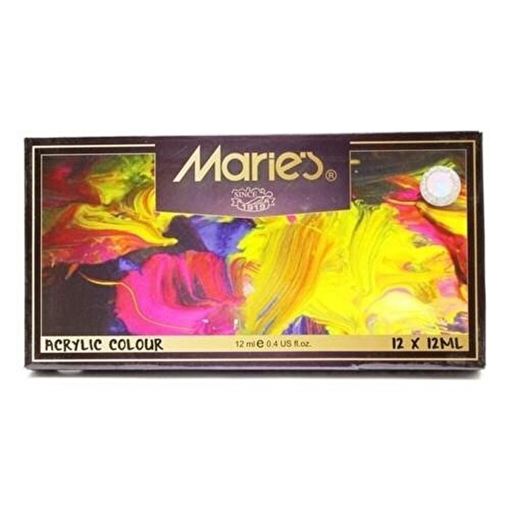 MARİES 12 RENK AKRİLİK BOYA 812B Sanatsal Malzemeler Fiyatı
