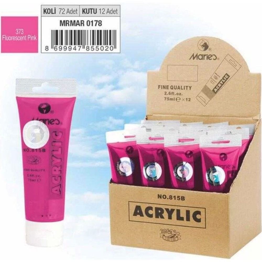 Maries Akrilik Boya 75ML Fluorescent Pink Akrilik Boya Fiyatı