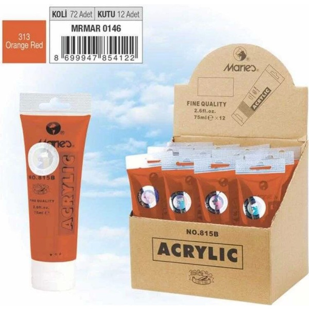 Maries Akrilik Boya 75ML Orange Red Akrilik Boya Fiyatı