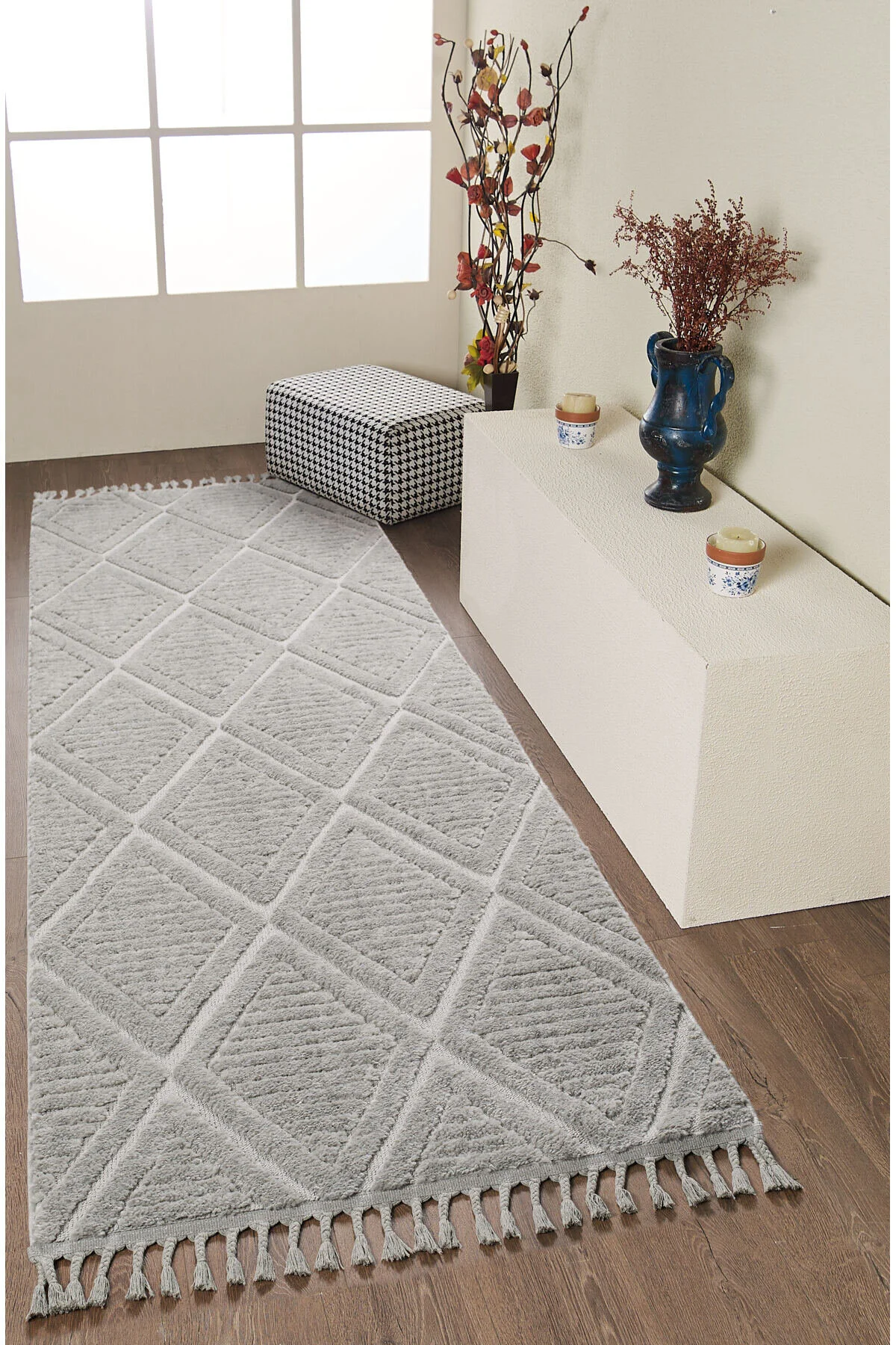 Mariesse Home Elit Bukleli Yumuşak Koridor Kesme Yolluk Dokuma Makine Halısı 120 x 350 Beden" Yolluk Fiyatı