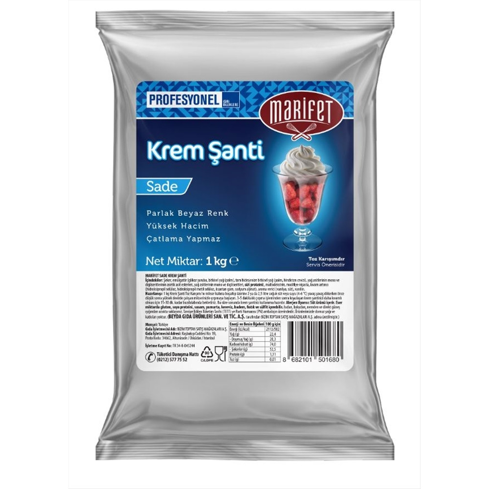Marifet Sade Krem Şanti 1 kg Tatlı ve Pasta Malzemeleri Fiyatı