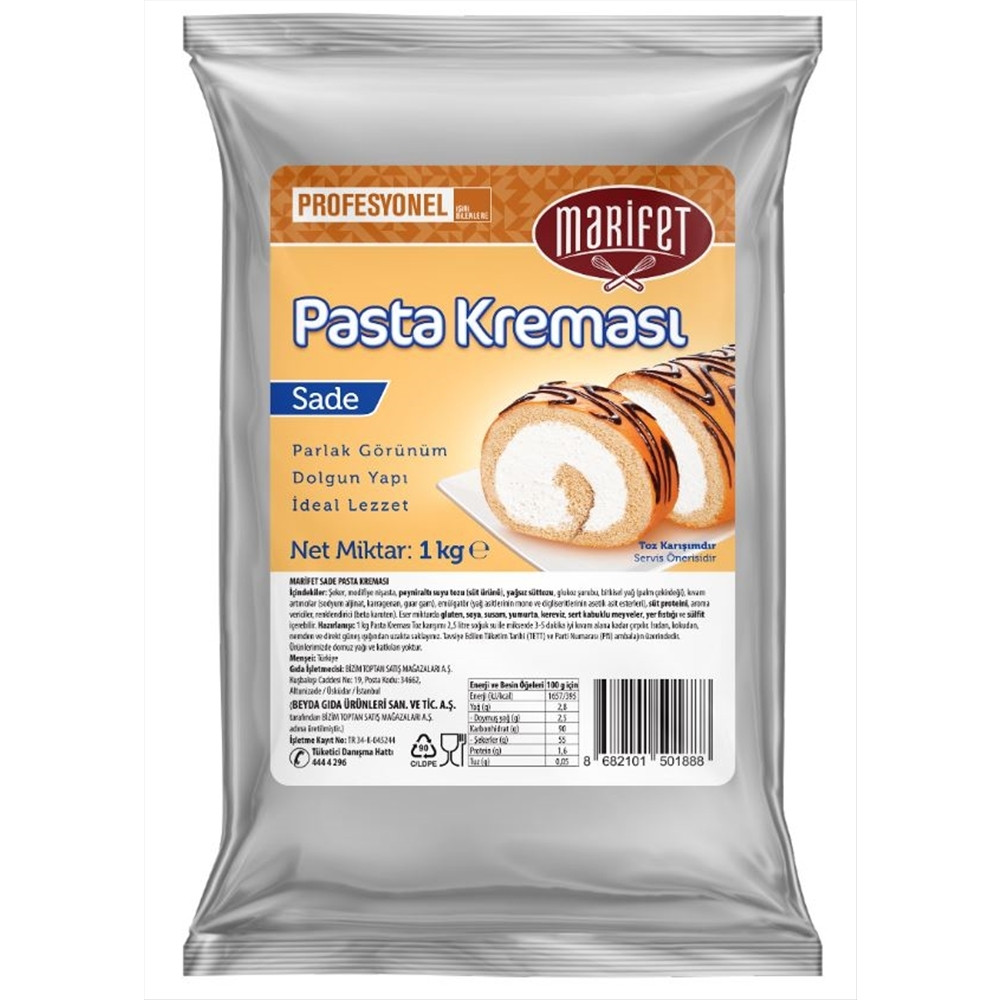 Marifet Sade Pasta İçi Kreması 1 kg Tatlı ve Pasta Malzemeleri Fiyatı
