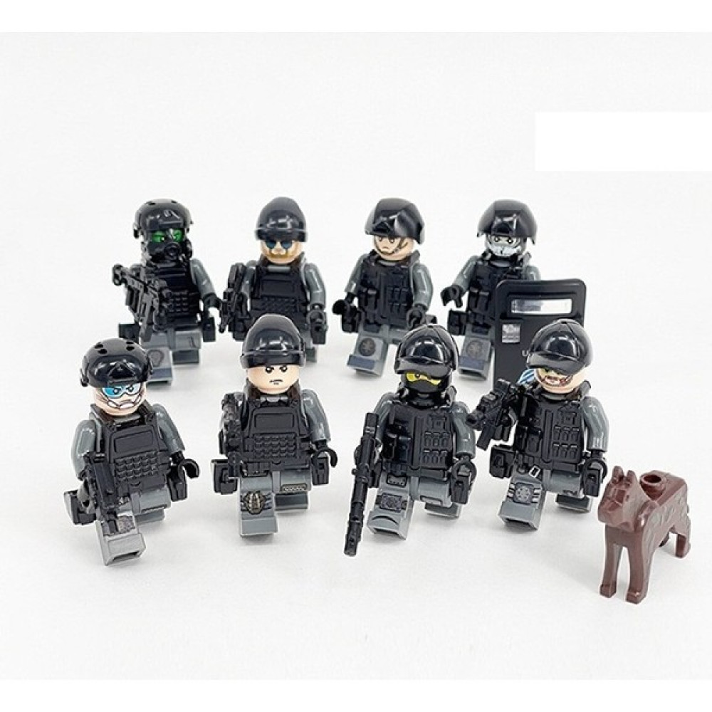 Marimari 8 Li  Uyumlu Swat Asker Figürleri Görsel ile Aynıdır. Legolar ( Yapım Oyuncakları ) Fiyatı