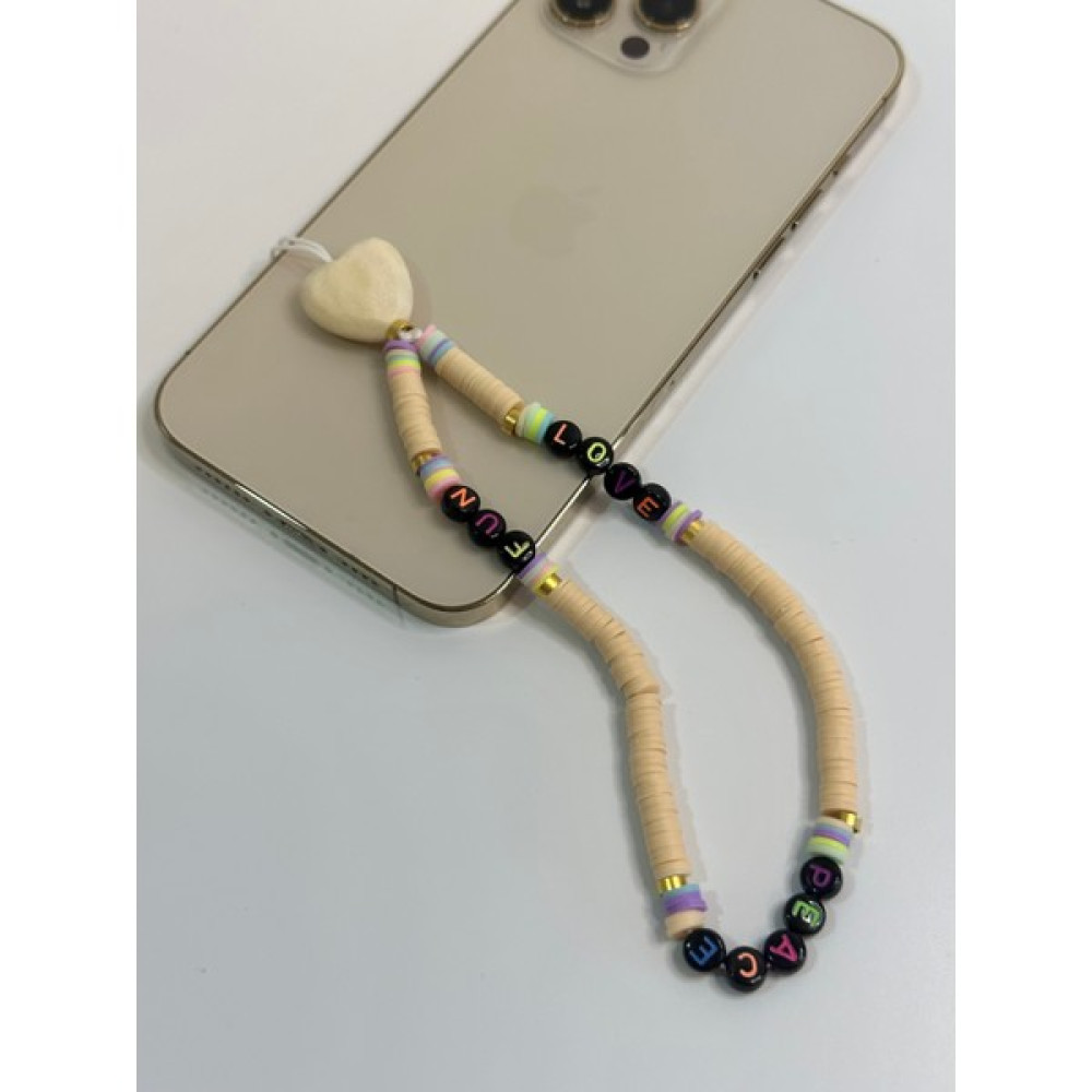 Maris By Deniz Love Fun Peace Charm Telefon Askısı - 1014 Krem Cep Telefonu Aksesuarı Fiyatı