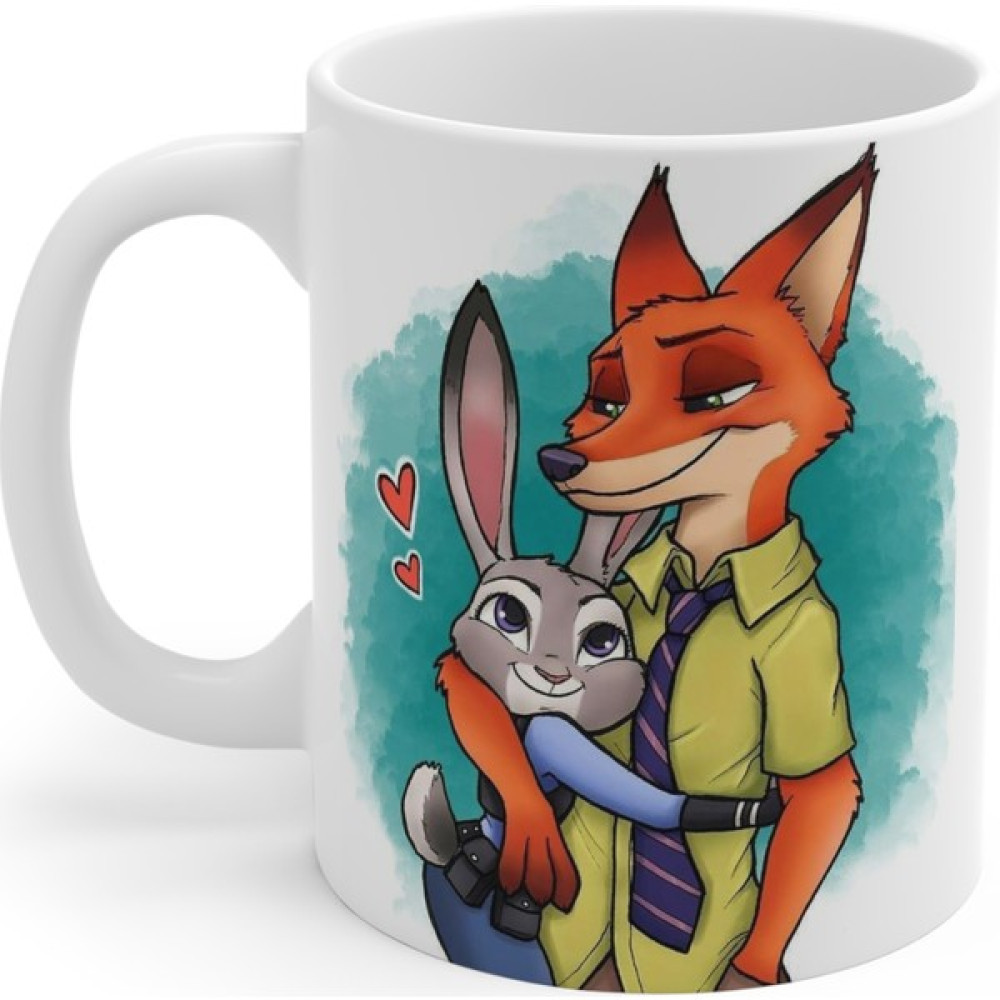 Maris Store Zootopia Çift&sevgiliye Özel Tasarım Dijital Baskılı Yıkanabilir Kupa Bardak - Beyaz Fincan / Bardak / Kahve Takımı Fiyatı
