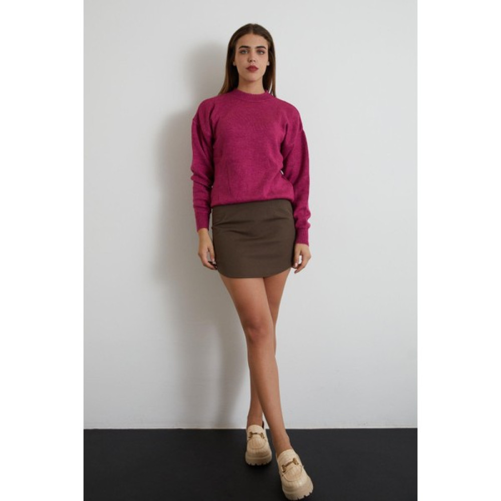 Marissa Butik Bisiklet Yaka Basic Kazak-Fuşya Bayan Kazak & Süveter & Triko Fiyatı