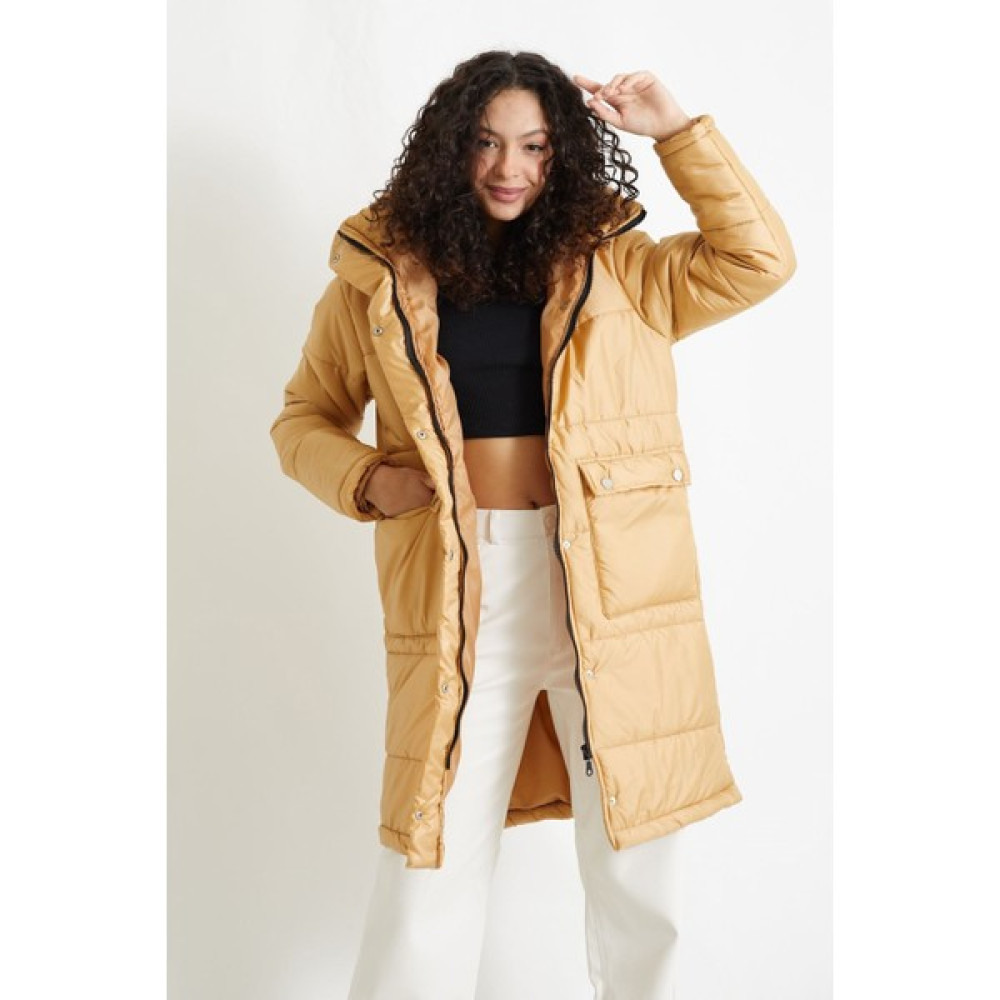 Marissa Butik Uzun Kapitone Mont-Camel Bayan Mont Fiyatı