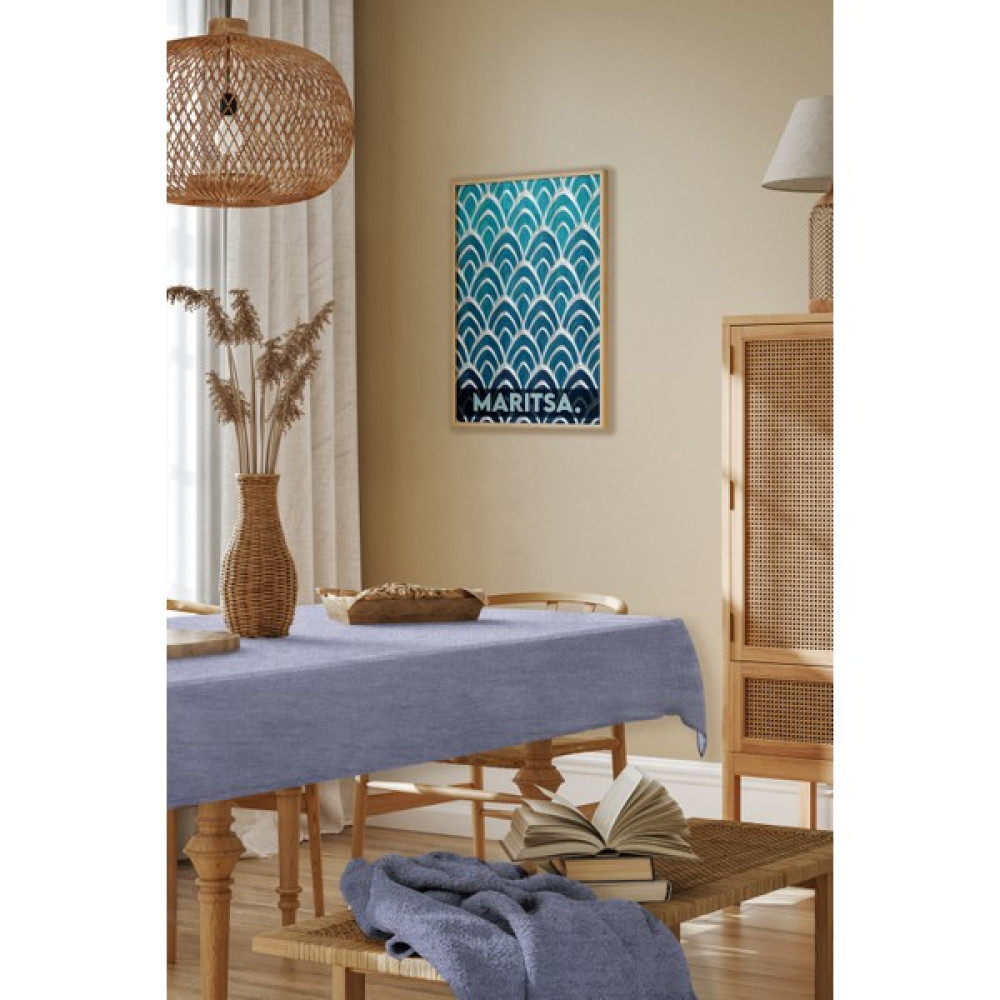 Maritsa Masa Örtüsü - Kadife Dokulu Serisi Açık Mavi Dertsiz(Leke Tutmaz ve Kırışmaz)Tablecloth - 120 x 120 cm Masa Örtüsü Fiyatı