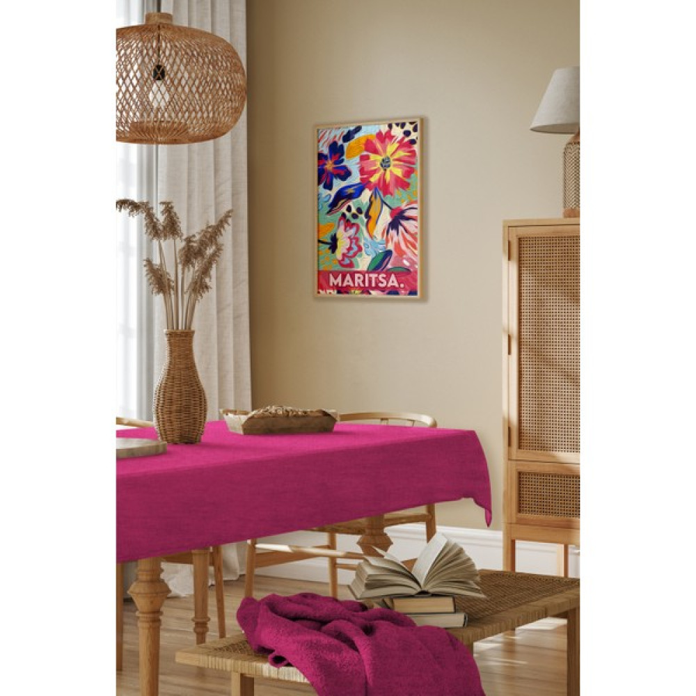 Maritsa Masa Örtüsü - Kadife Dokulu Serisi Fuşya Dertsiz(Leke Tutmaz ve Kırışmaz)Tablecloth - 150 x 250 cm Masa Örtüsü Fiyatı