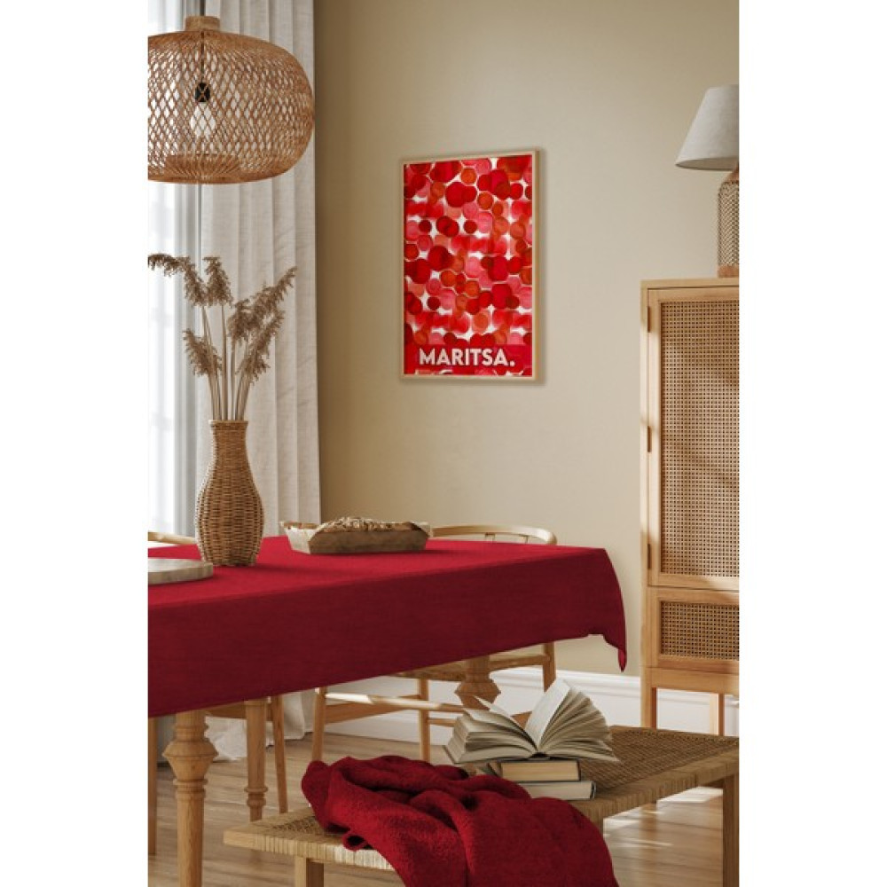 Maritsa Masa Örtüsü - Kadife Dokulu Serisi Kırmızı Dertsiz(Leke Tutmaz ve Kırışmaz)Tablecloth - 120 x 120 cm Masa Örtüsü Fiyatı