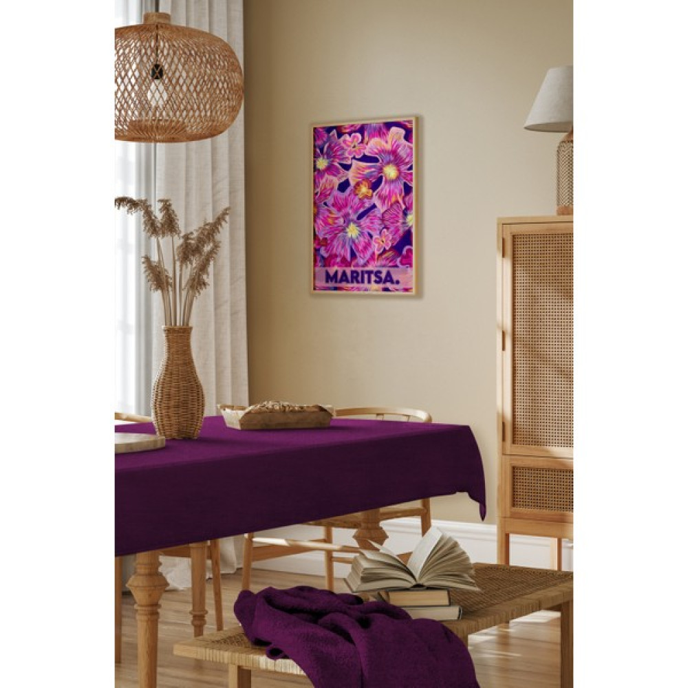 Maritsa Masa Örtüsü - Kadife Dokulu Serisi Vişne Dertsiz(Leke Tutmaz ve Kırışmaz)Tablecloth - 130 x 130 cm Masa Örtüsü Fiyatı