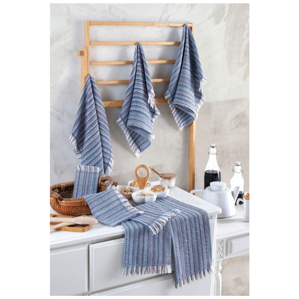 Mariva home Retro Kitchen Blue Havlu 6 Adet Mutfak Havlusu Fiyatı