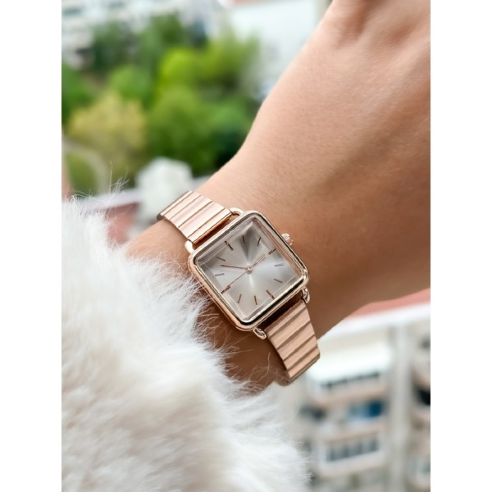 Marka Vintage Model, Minimal Kare Kasa, Rose Renk, Şık Kadın Kol Saati+Bileklik Kol Saatleri Fiyatı