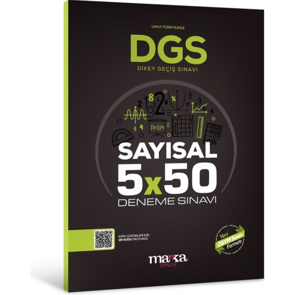 Marka Yayınları 2024 DGS Sayısal 5x50 Deneme Sınavı Tamamı PDF Çözümlü Açıklanan Yeni Müfredat ALES Fiyatı