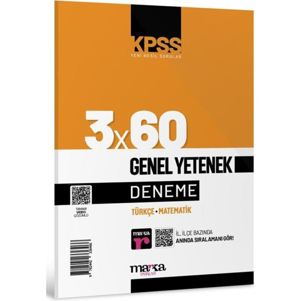 Marka Yayınları 2024 KPSS Genel Yetenek 3x60 Deneme Sınavı KPSS Fiyatı