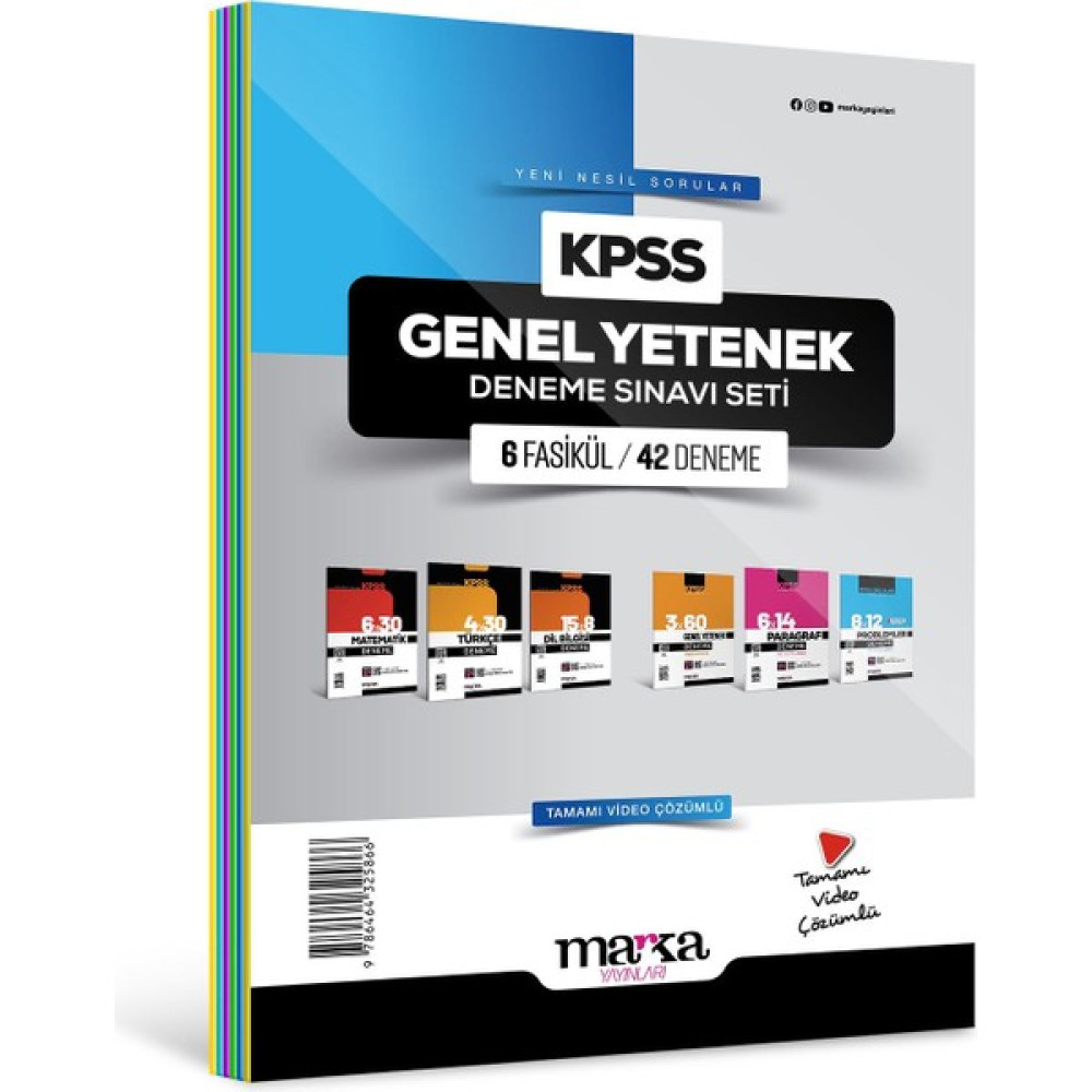 Marka Yayınları 2024 KPSS Genel Yetenek Deneme Sınavı Seti 6 Fasikül 42 Deneme KPSS Fiyatı