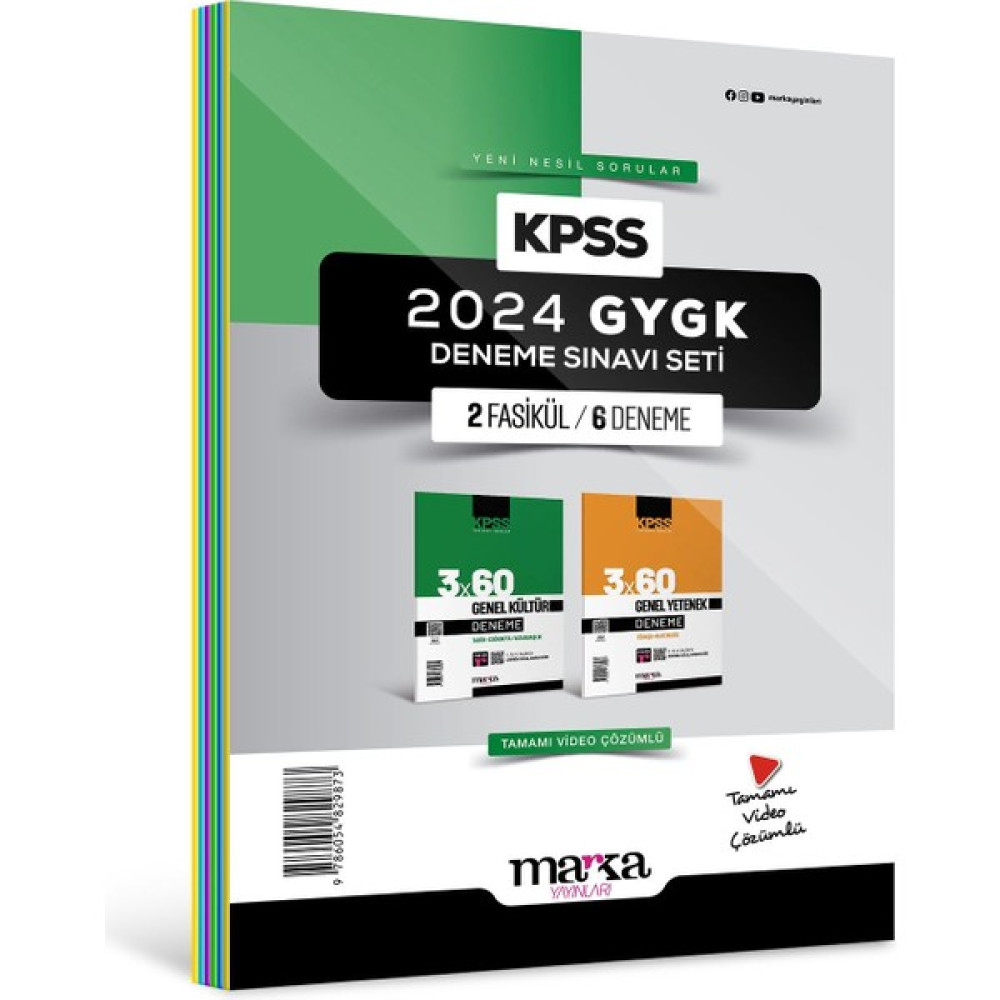 Marka Yayınları 2024 KPSS Genel Yetenek Genel Kültür Deneme Sınavı Seti 2 Fasikül 6 Deneme KPSS Fiyatı