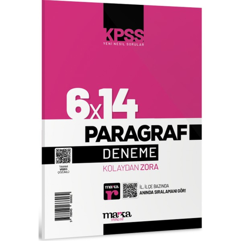 Marka Yayınları 2024 KPSS Yeni Nesil 6x14 Paragraf Tamamı Video Çözümlü Deneme Kaynak Kitapları Fiyatı