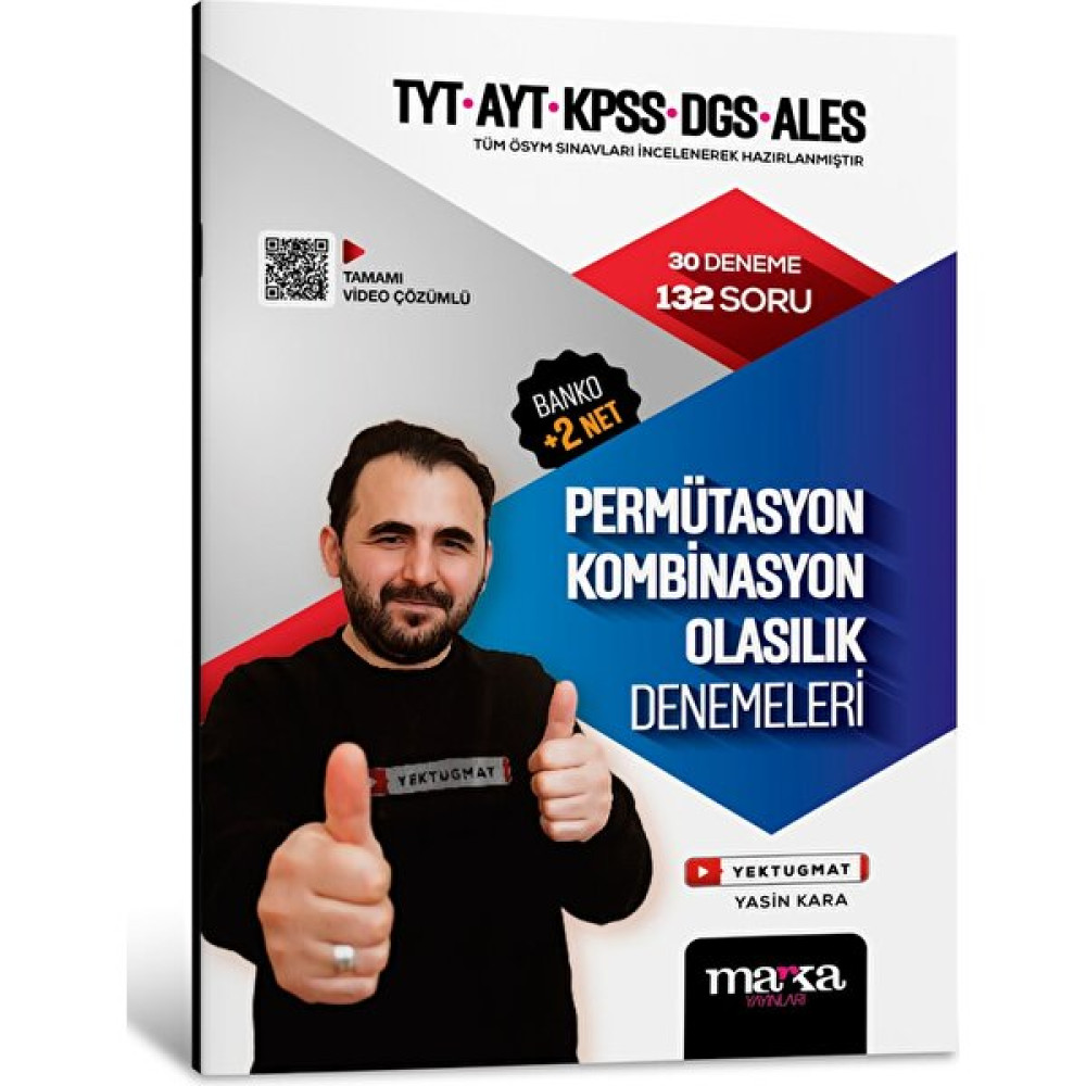 Marka Yayınları 2024 TYT – AYT – KPSS – DGS – ALES Permütasyon Kombinasyon Olasılık Denemeleri Temel Yeterlilik Testi (TYT) Fiyatı
