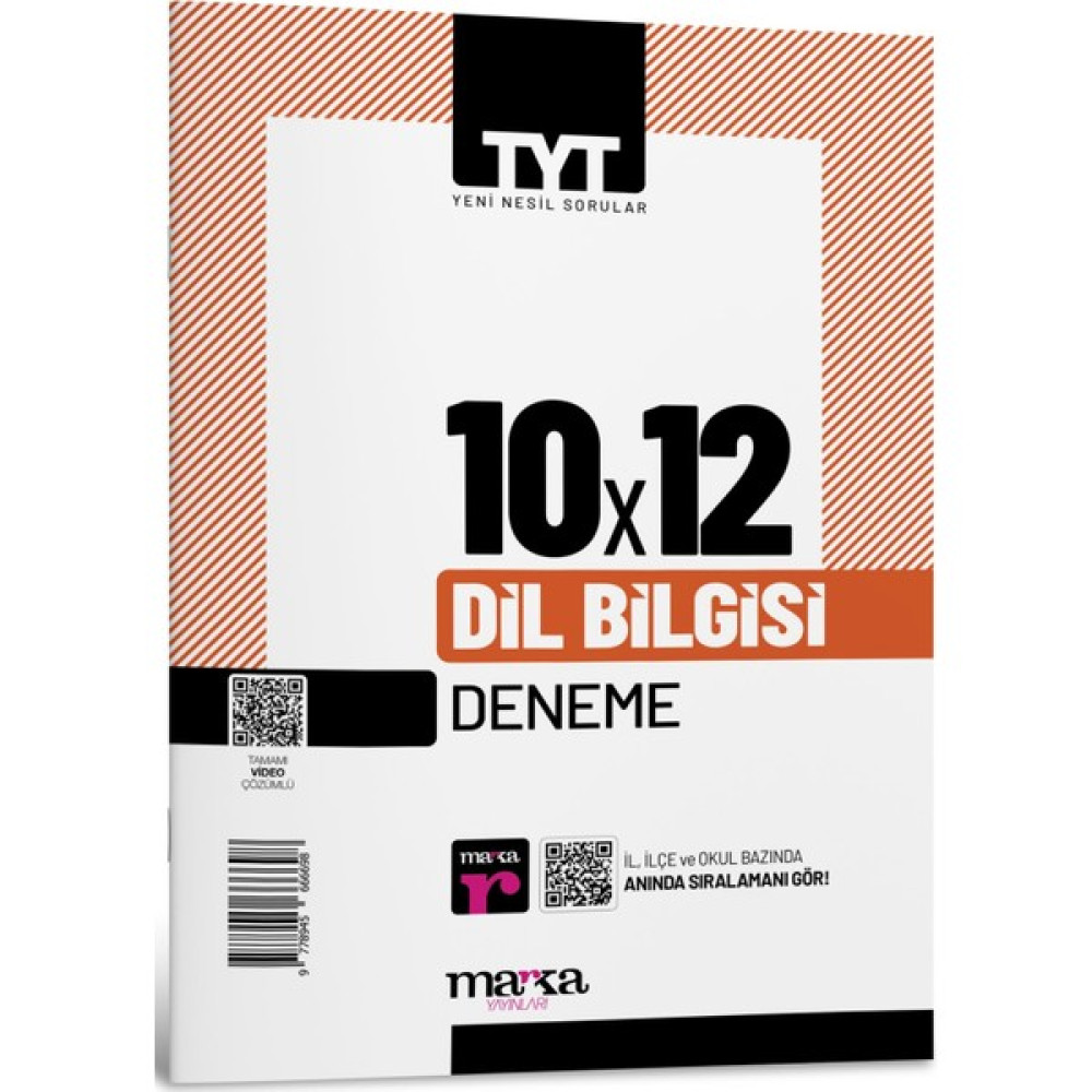 Marka Yayınları 2024 TYT Dil Bilgisi Tamamı Video Çözümlü 10 Deneme Temel Yeterlilik Testi (TYT) Fiyatı