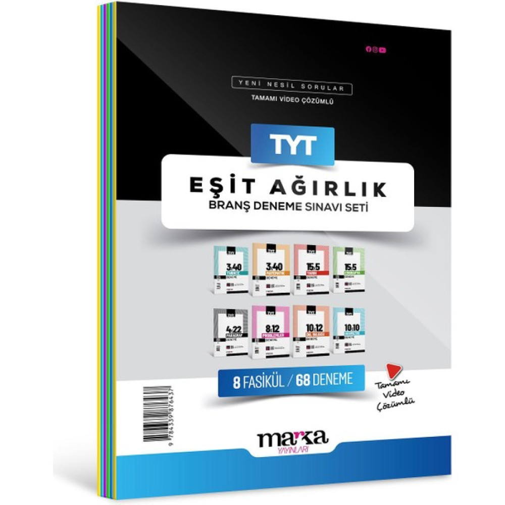 Marka Yayınları 2024 TYT Eşit Ağırlık Branş Deneme Sınavı Seti 8 Fasikül 68 Deneme Temel Yeterlilik Testi (TYT) Fiyatı