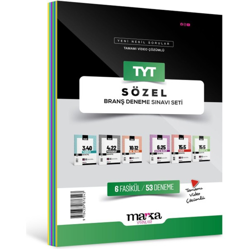 Marka Yayınları 2024 TYT Sözel Branş Deneme Sınavı Seti 6 Fasikül 53 Deneme Temel Yeterlilik Testi (TYT) Fiyatı