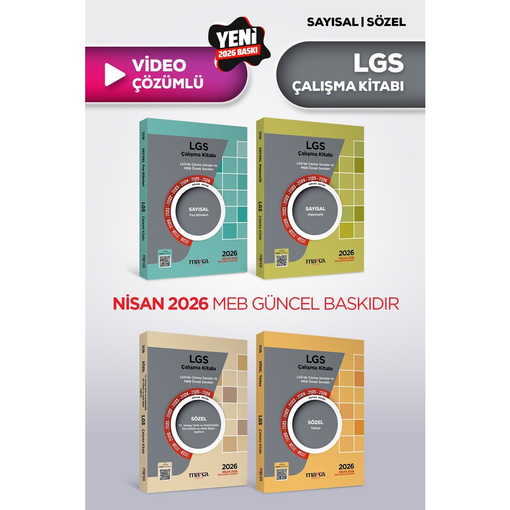 Marka Yayınları 2026 Nisan Güncel 8. Sınıf Lgs Çıkmış Sorular ve Meb Örnek Soruları Çalışma Kitabı 4'lü Set Diğer Fiyatı