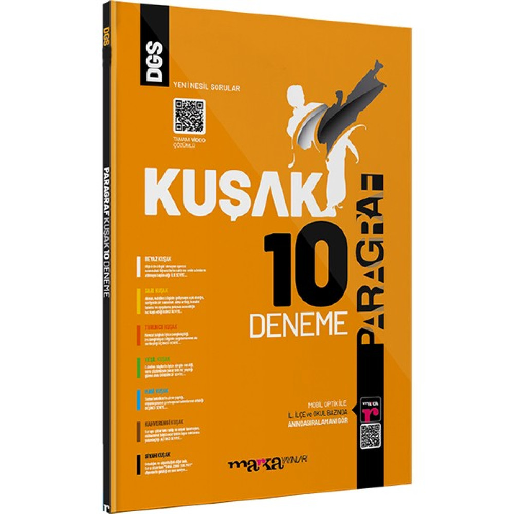 Marka Yayınları DGS Paragraf Kuşak 10 Deneme Tamamı Video Çözümlü Kaynak Kitapları Fiyatı