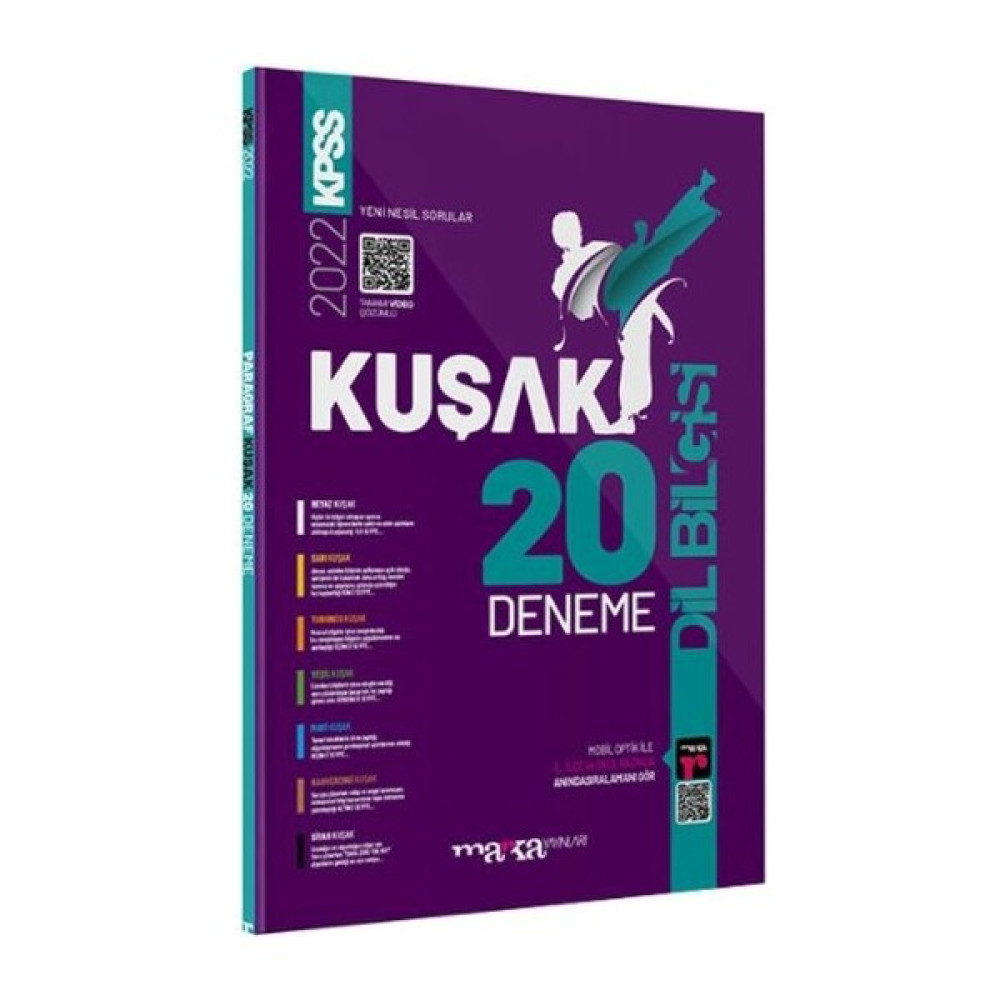 Marka Yayınları KPSS 2023 Dil Bilgisi Kolaydan Zora 20 Kuşak Deneme Tamamı Video Çözümlü Kaynak Kitapları Fiyatı