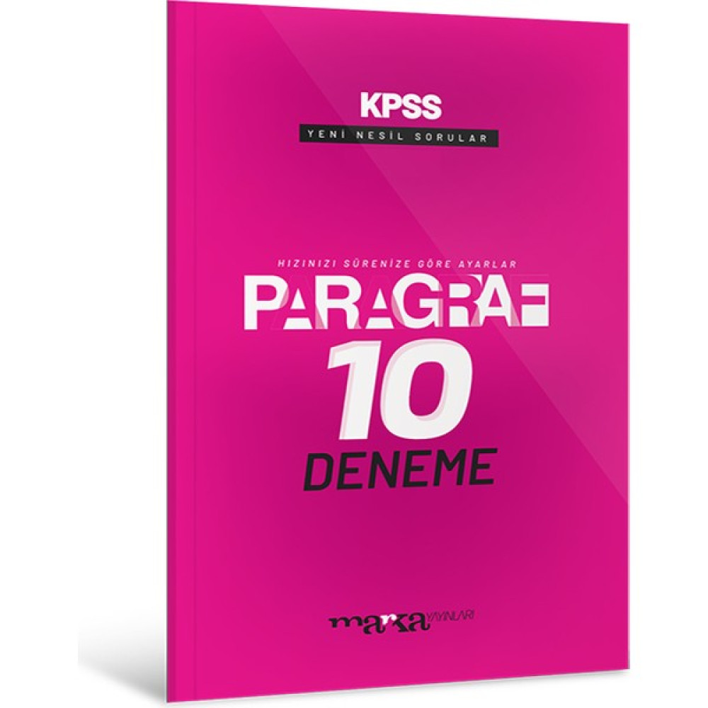 Marka Yayınları KPSS Paragraf Yeni Nesil 10 Deneme Kaynak Kitapları Fiyatı