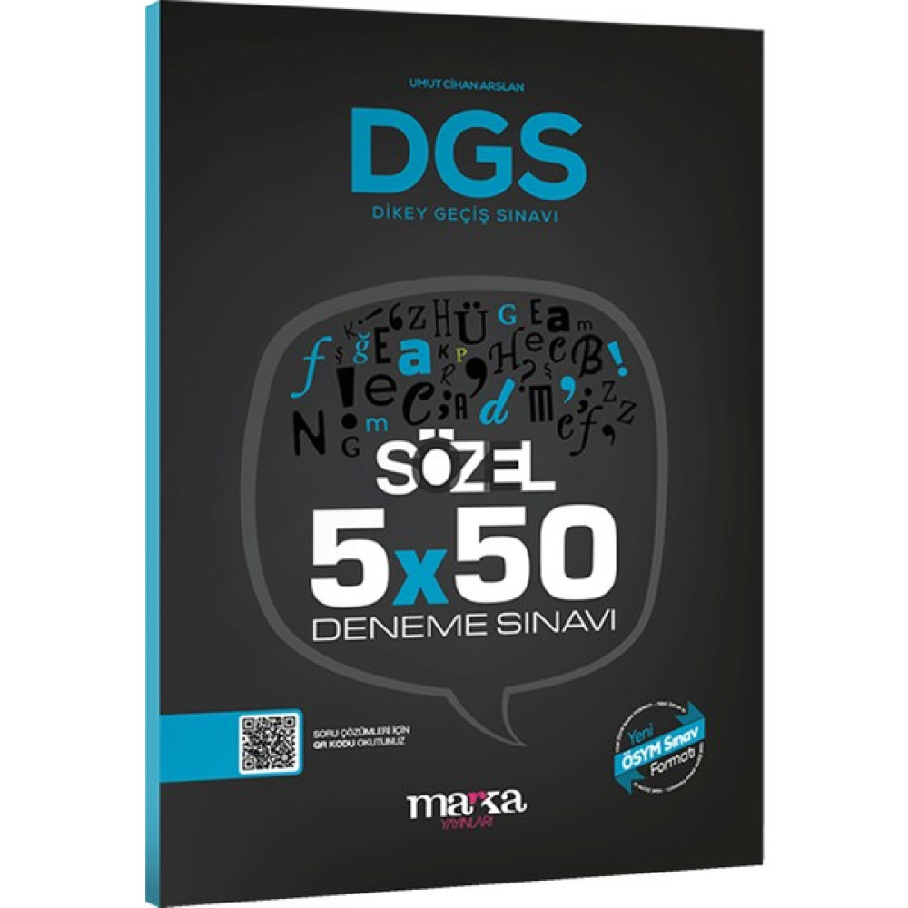 Marka Yayınları Marka Yayınları 2023 DGS Sözel 5X50 Deneme Sınavı Tamamı Pdf Çözümlü Açıklanan Yeni Müfredat DGS Fiyatı