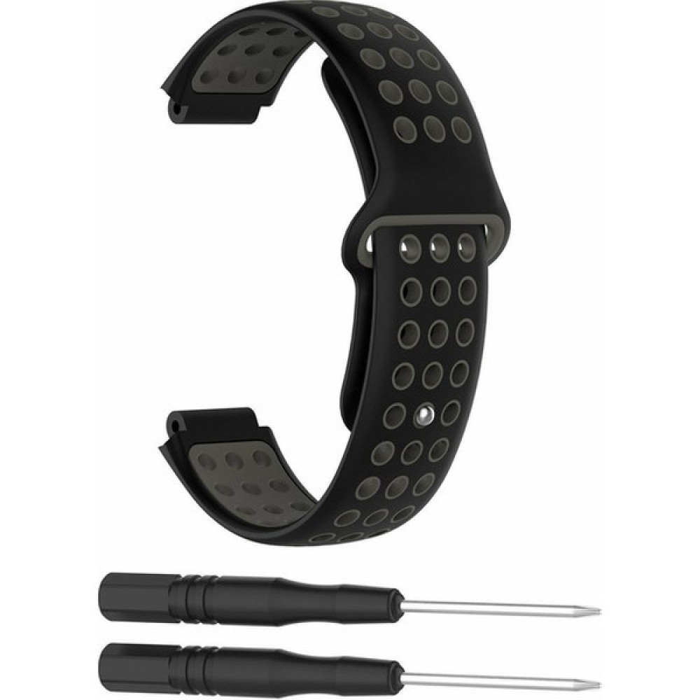 Markacase Garmin Forerunner 220 230 235 Uyumlu Delikli Silikon Kordon Siyah Gri - Siyah - Gri Giyilebilir Teknoloji Aksesuarları Fiyatı