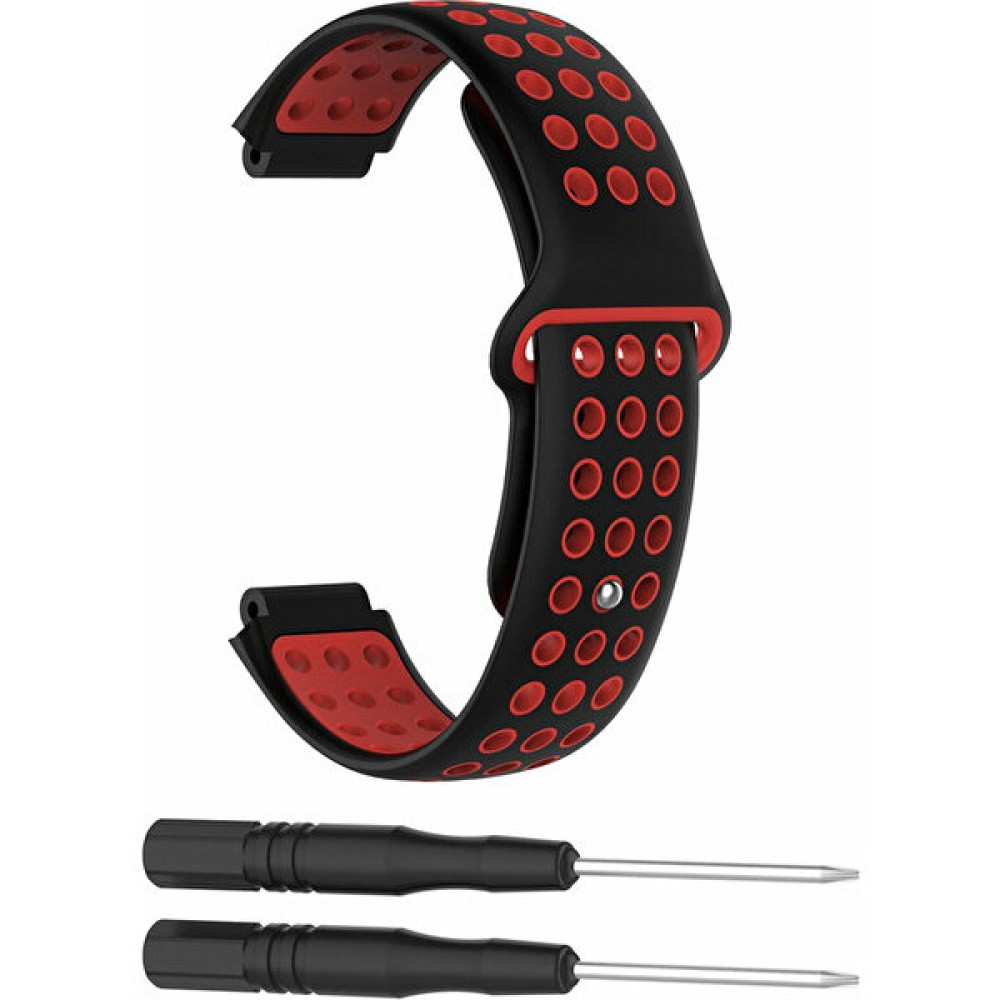 Markacase Garmin Forerunner 220 230 235 Uyumlu Delikli Silikon Kordon Siyah Kırmızı - Siyah - Kırmızı Giyilebilir Teknoloji Aksesuarları Fiyatı