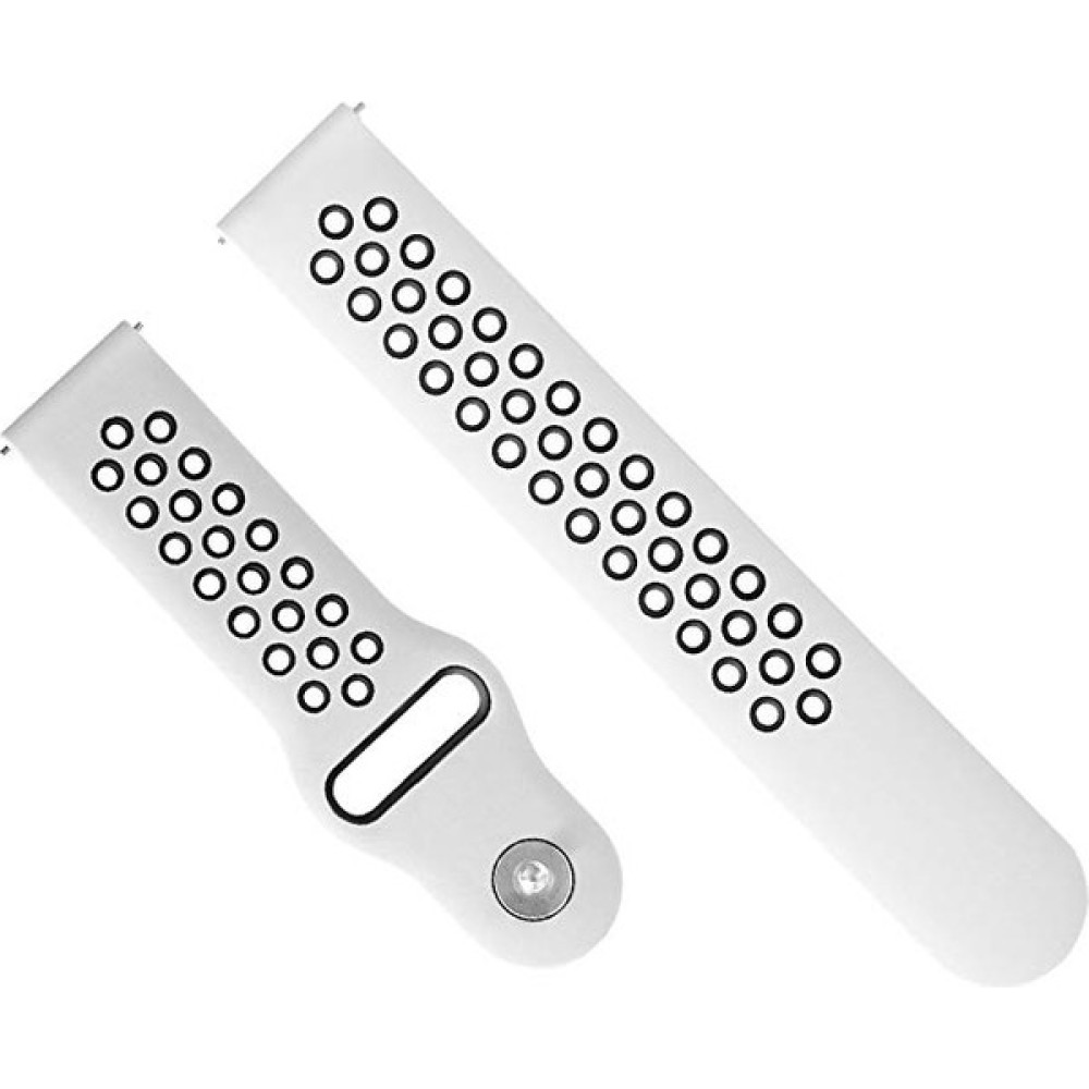 Markacase Samsung Galaxy Watch 4 Classic 46 mm R890 Için Delikli Spor Kordon Beyaz Siyah - Beyaz - Siyah Giyilebilir Teknoloji Aksesuarları Fiyatı