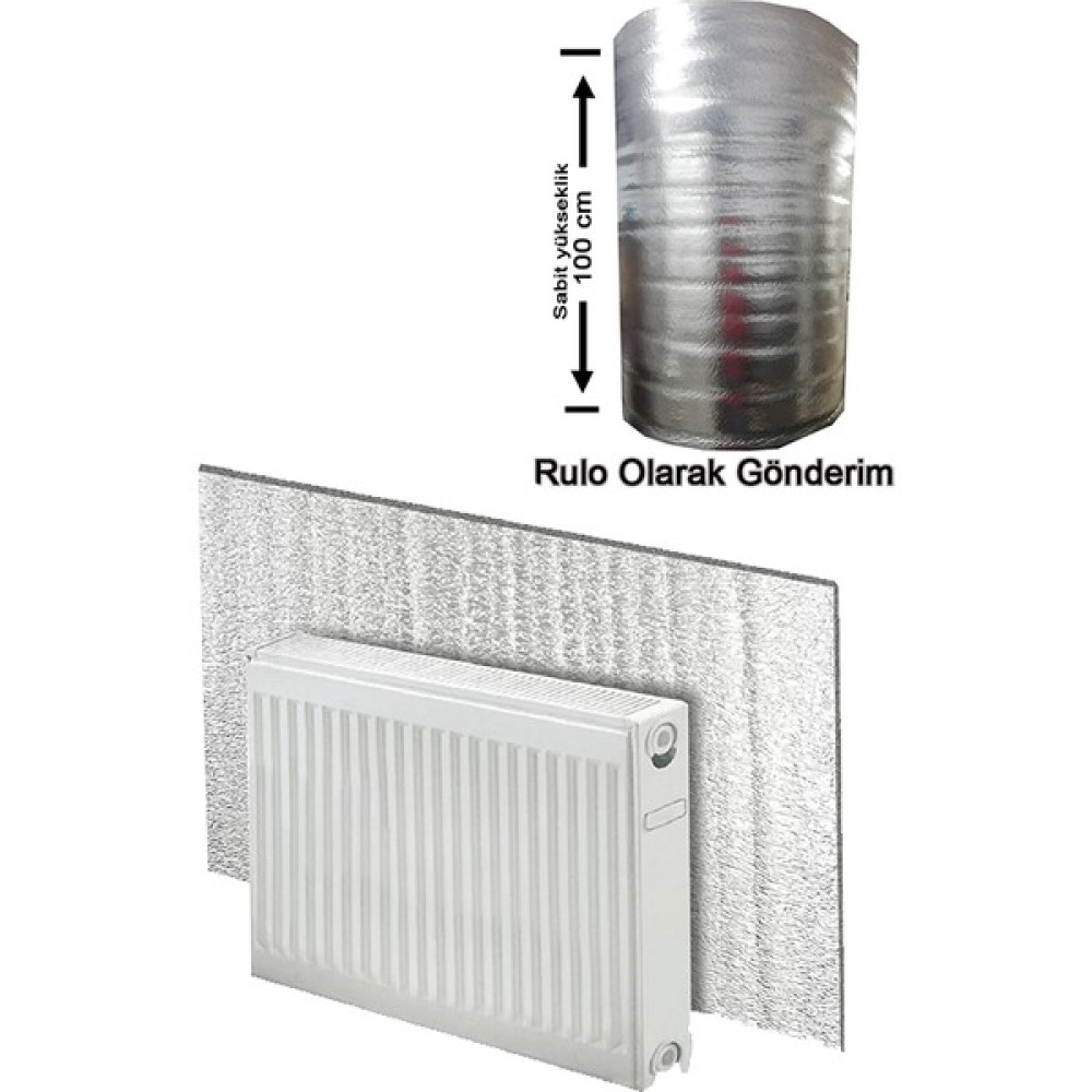 Markaflex 2 Metre Kalorifer Peteği Arkası Isı Yalıtım ve Izolasyon Levhası Radyatör Arkalığı Yalıtım Malzemesi - 2 Adet - 100 x 100 cm Dış Cephe Yalıtım Malzemeleri Fiyatı