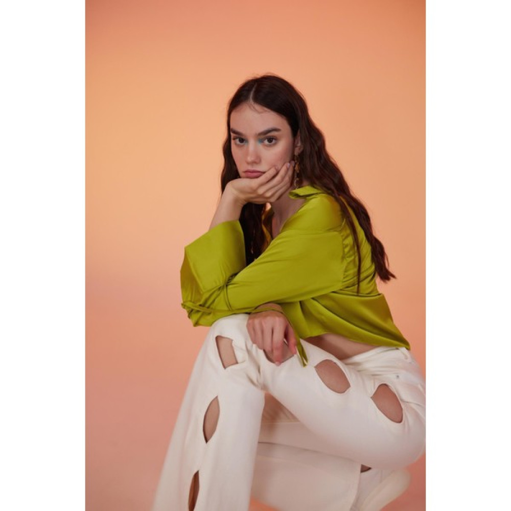 Markano Cutout Jean Pantolon Beyaz Elbise Fiyatı