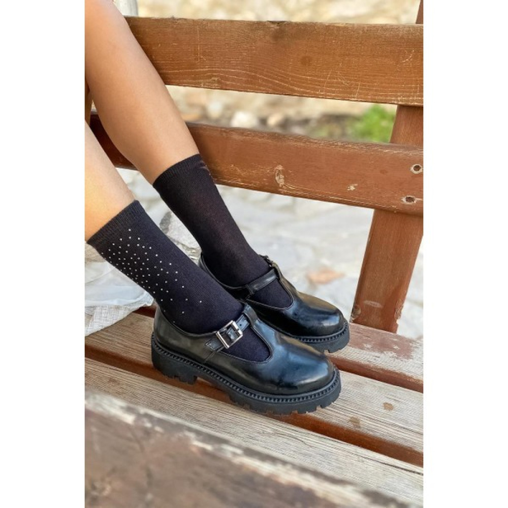 Markano Gray Siyah Rugan Tokalı Makosen Kadın Loafer Ayakkabı Kadın Günlük Ayakkabıları Fiyatı