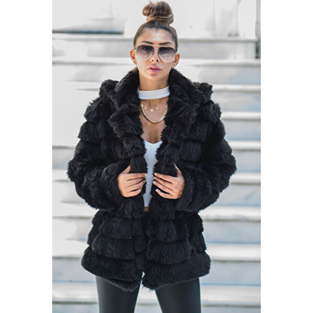 Markano Siyah Vintage Cepli Peluş Mont Bayan Mont Fiyatı
