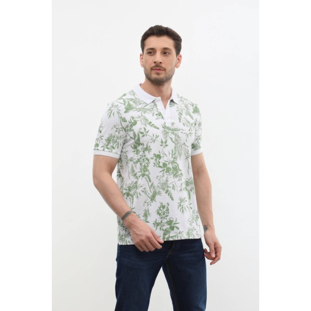 Markapia Man Erkek Polo Yaka Orman Desenli %100 Pamuk Tişört Erkek T-shirt Fiyatı