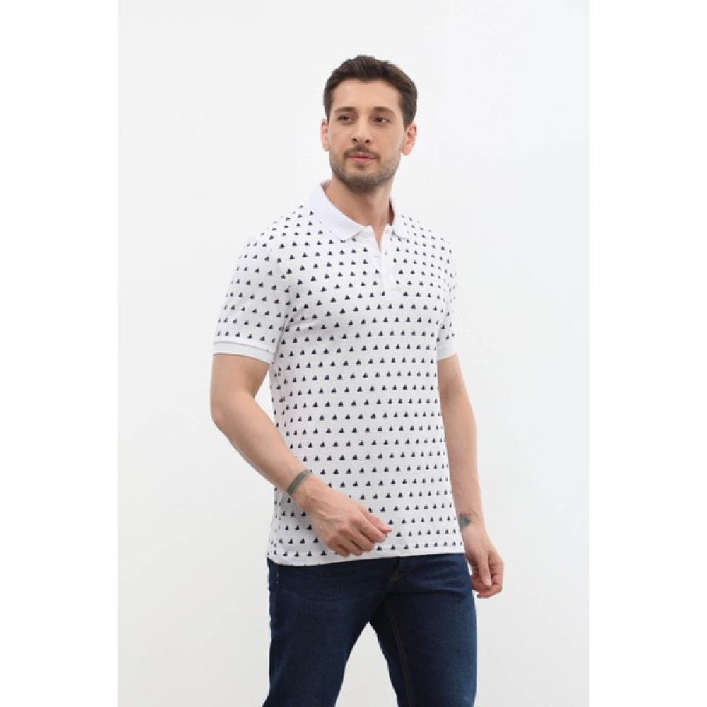 Markapia Man Erkek Polo Yaka Yelken Desenli %100 Pamuk Tişört Erkek T-shirt Fiyatı