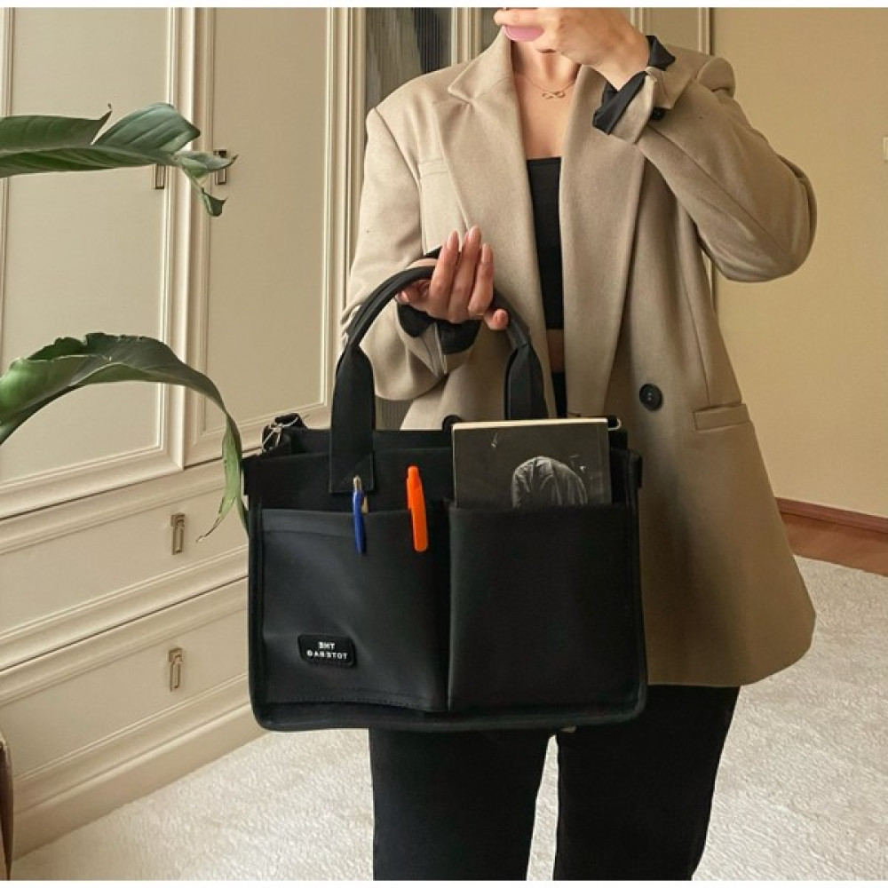 Markasız Tote Bag Kadın Günlük Çok Bölmeli Su Geçirmez Siyah Çanta Unisex Çanta & Cüzdan ve Seyahat Çantaları Fiyatı