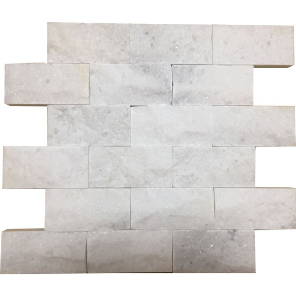 Markataş 5X10Cm White Mermer Doğal Taş Patlatma Taş Mozaik Duvar Kaplaması Dış Cephe Yalıtım Malzemeleri Fiyatı