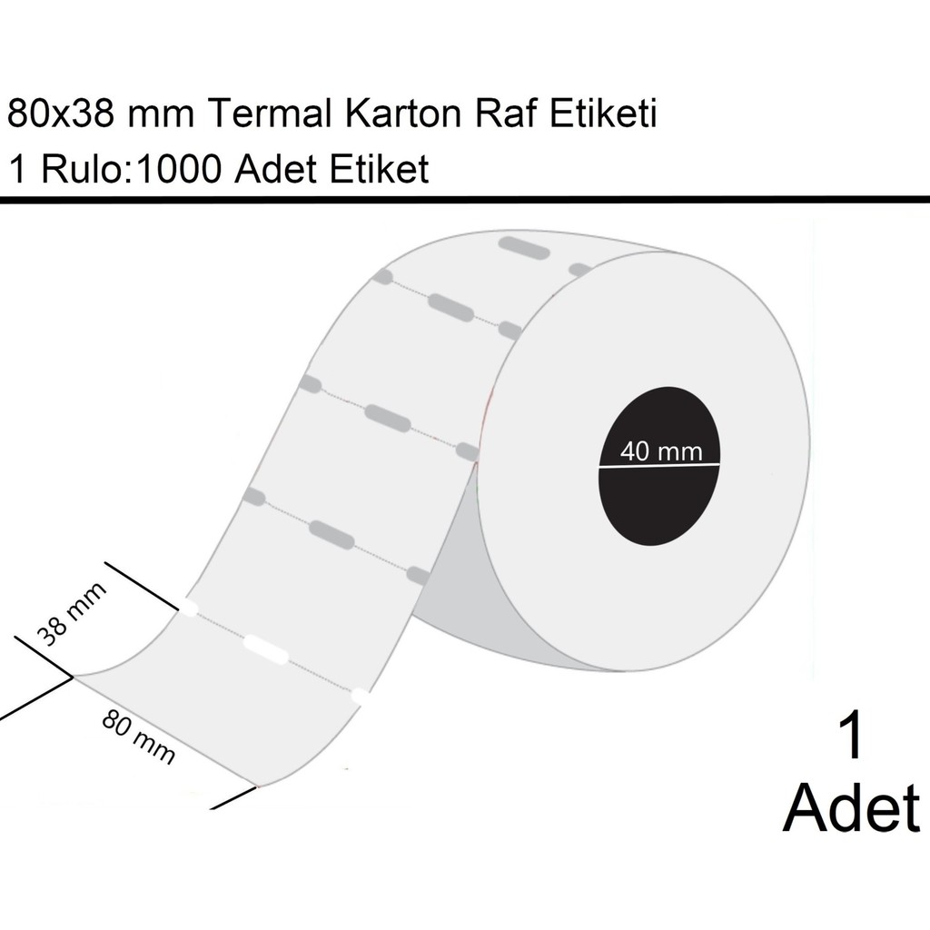 Marketix 80X38 mm Karton Termal Raf Reyon Etiketi 1000'li Sarım Barkod Okuyucular Fiyatı